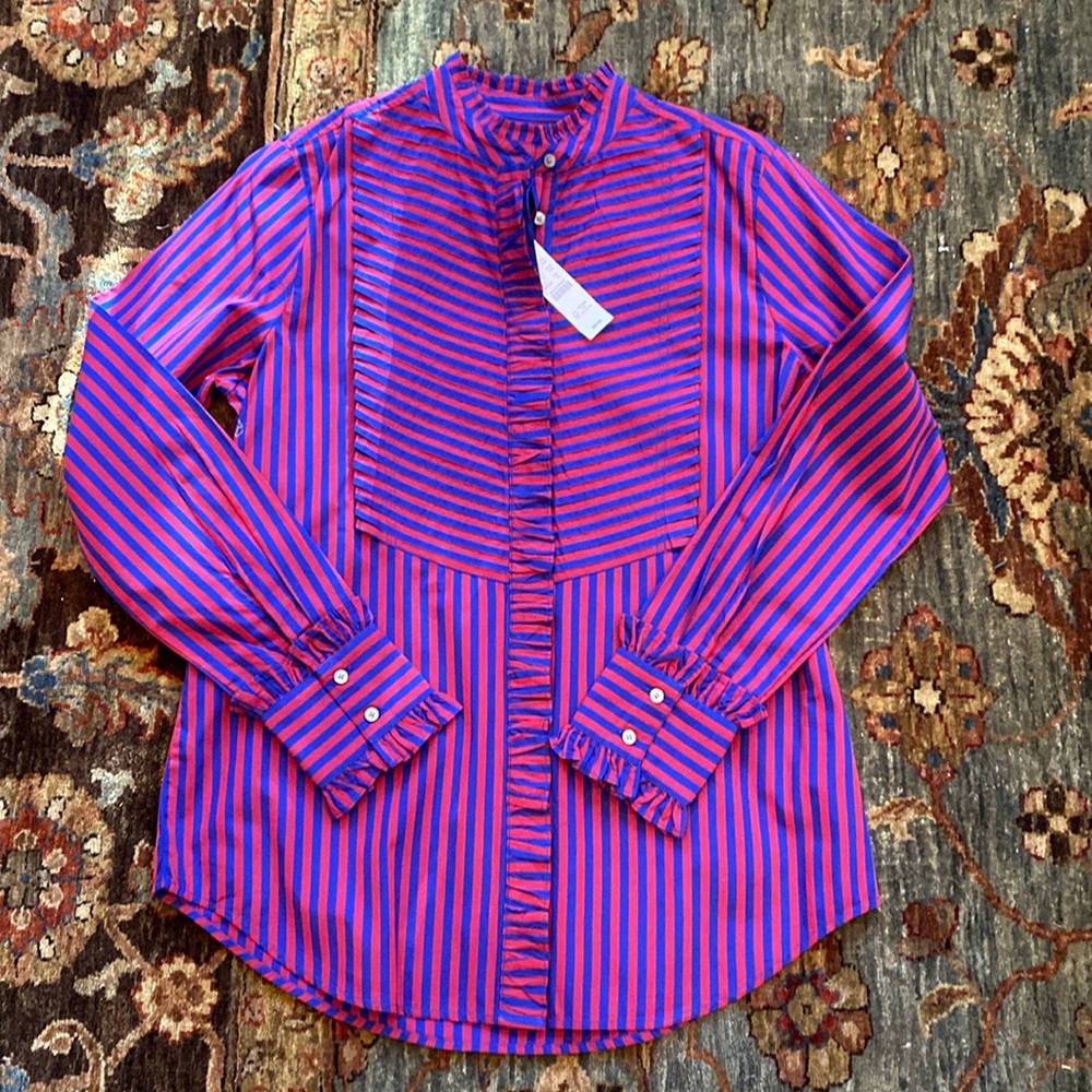 NWT J. Crew Ruffle Button Down- Size Small
